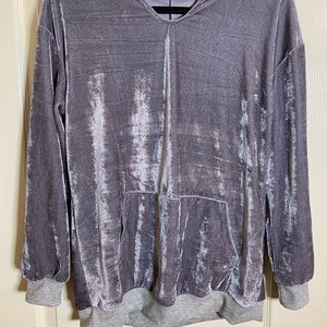Grey Velvet Sweatshirt